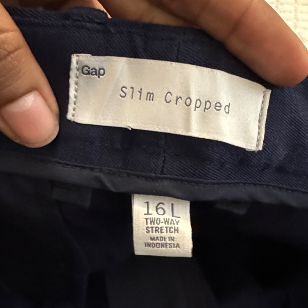 NWT GAP Women's Navy slim Cropped Pants size 16 L - Picture 8 of 8
